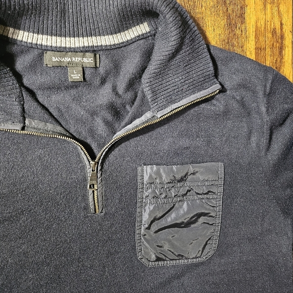 Banana Republic Mens Navy Blue Knit Sweater Large - Picture 4 of 7